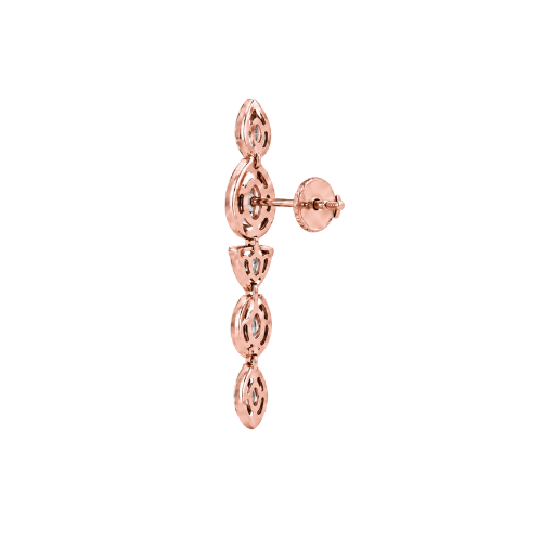 Rose Gold Marquise Diamond Drop Earrings