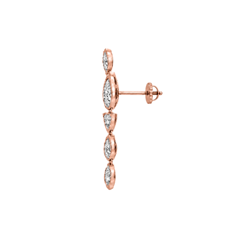 Rose Gold Marquise Diamond Drop Earrings