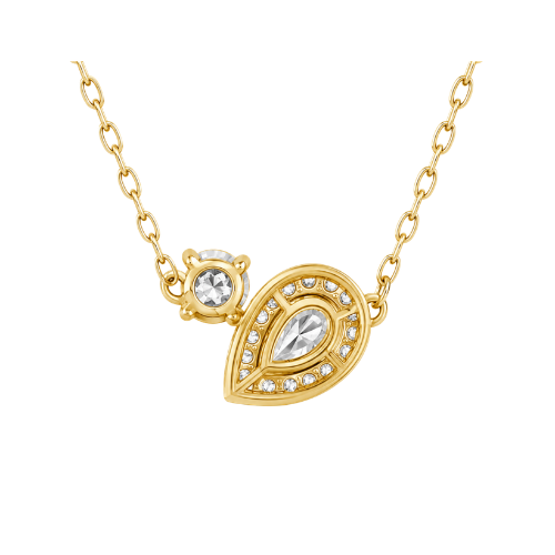 Three-Row Diamond Drop Pendant