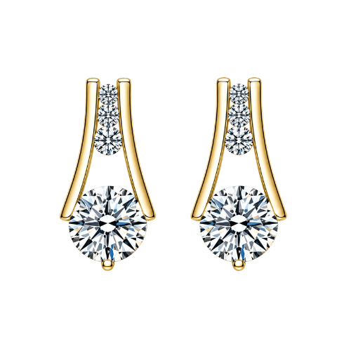 Gold Diamond Drop Earrings