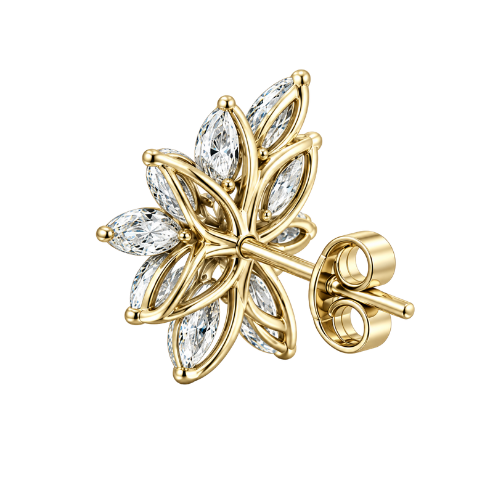 Elegant Floral Diamond Stud Earrings