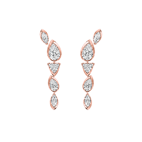 Rose Gold Marquise Diamond Drop Earrings