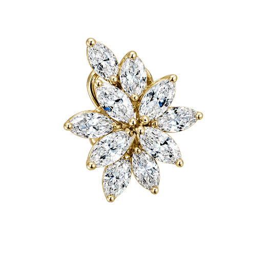 Elegant Floral Diamond Stud Earrings