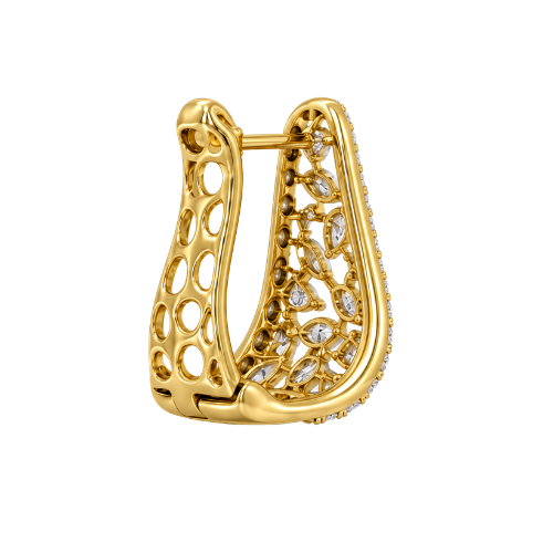 Elegant Gold Diamond Leaf Earrings