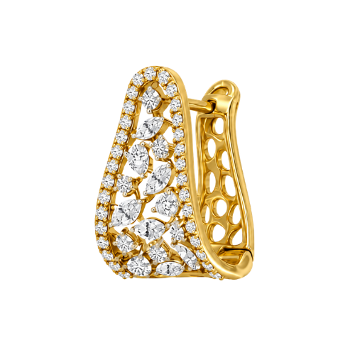 Elegant Gold Diamond Leaf Earrings