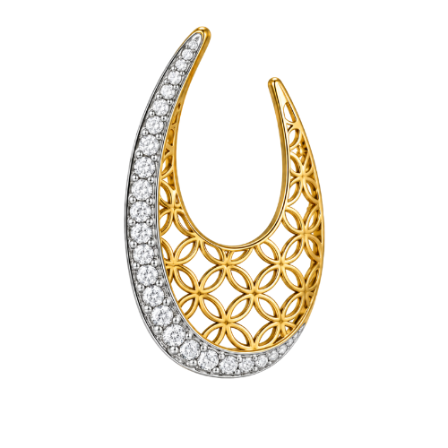 Elegant Gold Diamond Hoop Earrings