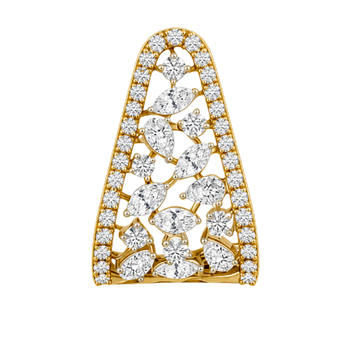 Elegant Gold Diamond Leaf Earrings