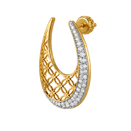 Elegant Gold Diamond Hoop Earrings