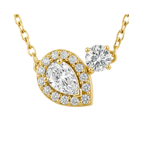 Three-Row Diamond Drop Pendant