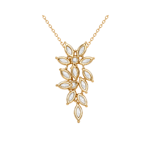Gold Floral Diamond Pendant