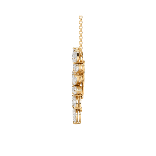 Gold Floral Diamond Pendant