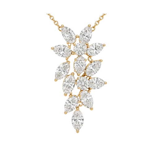 Gold Floral Diamond Pendant