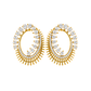 Gold Diamond Sunburst Hoop Earrings